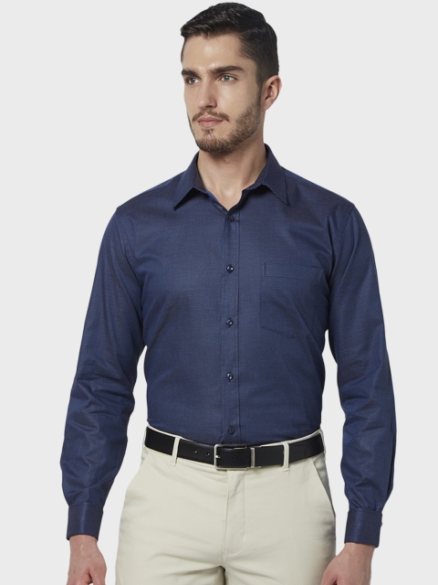 

Park Avenue Men Navy Blue Regular Fit Printed Formal Shirt