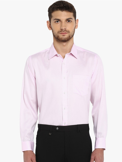 

Park Avenue Men Pink Regular Fit Self Design Formal Shirt