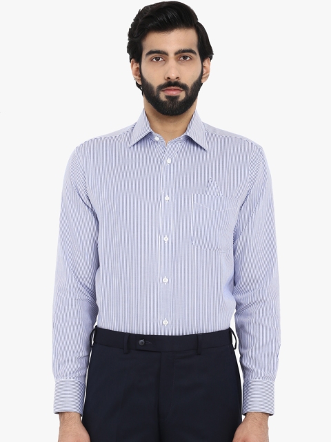 

Park Avenue Men Blue & White Regular Fit Striped Formal Shirt