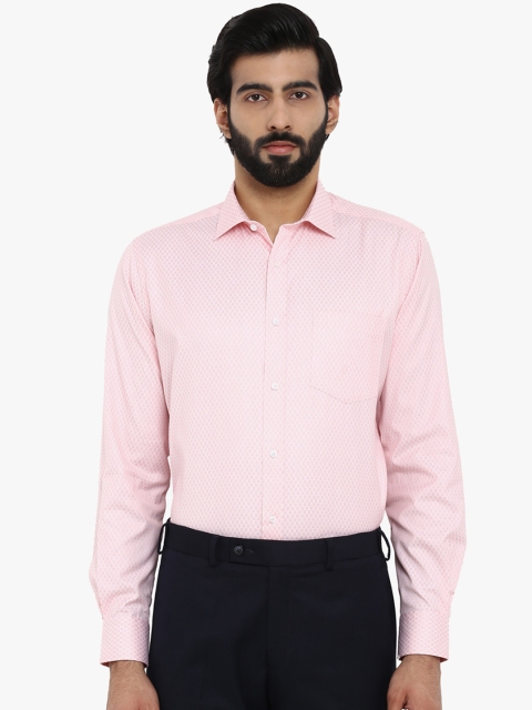 

Park Avenue Men Pink Regular Fit Self Design Formal Shirt