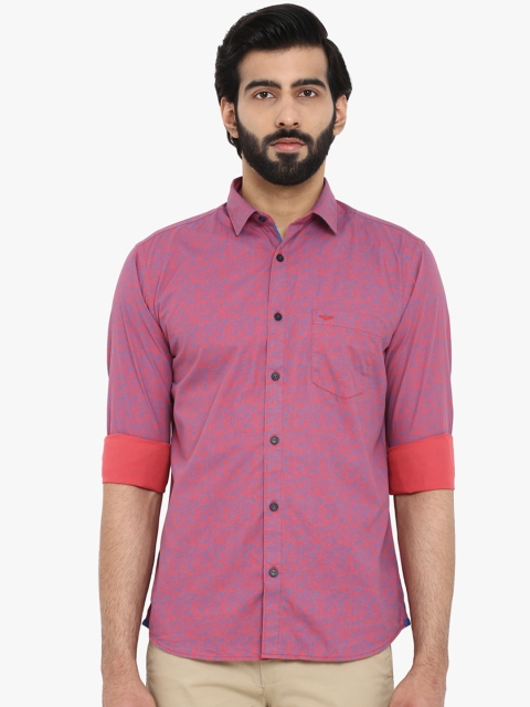 

Park Avenue Men Red & Blue Slim Fit Printed Casual Shirt