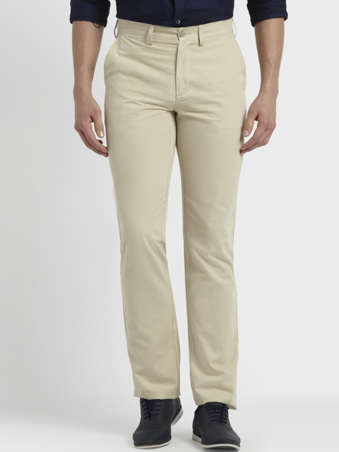 

ColorPlus Men Beige Regular Fit Solid Regular Trousers