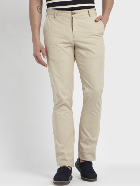 

ColorPlus Men Beige Regular Fit Solid Regular Trousers