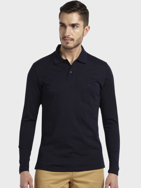 

ColorPlus Men Navy Blue Solid Polo Collar T-shirt