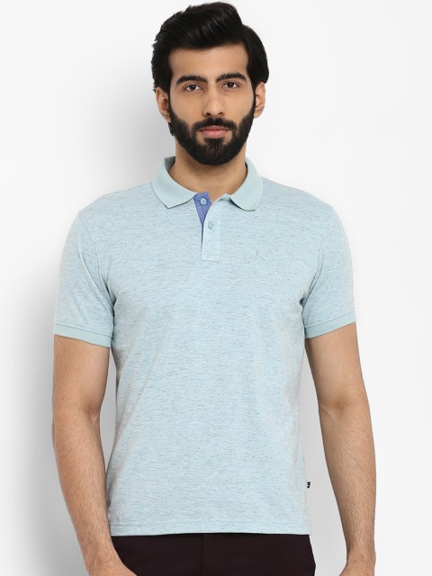 

Parx Men Blue Solid Polo Collar T-shirt