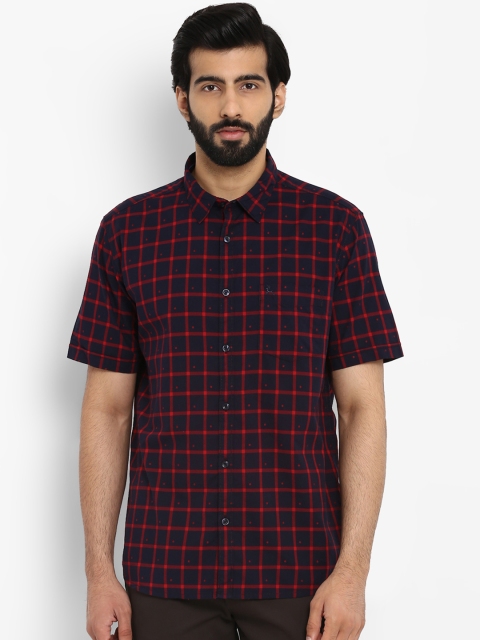 

Parx Men Red & Black Slim Fit Checked Casual Shirt