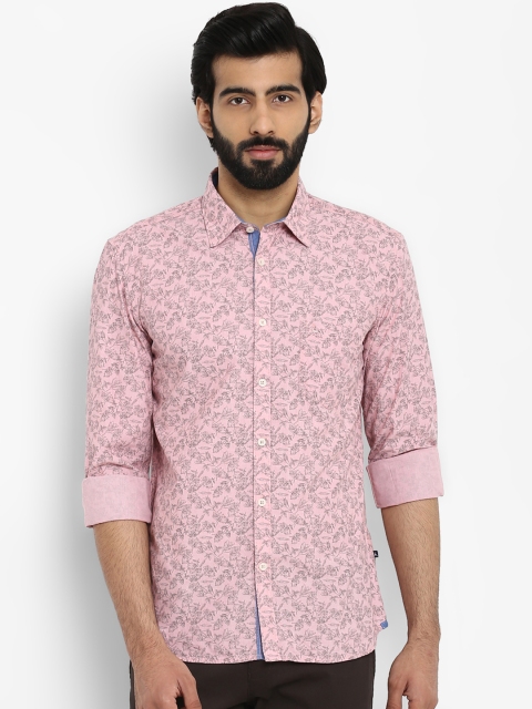 

Parx Men Pink & Black Slim Fit Printed Casual Shirt