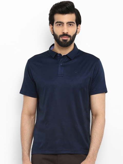 

Parx Men Blue Solid Polo Collar T-shirt
