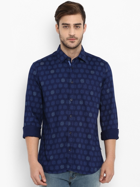 

Parx Men Navy Blue Slim Fit Printed Casual Shirt