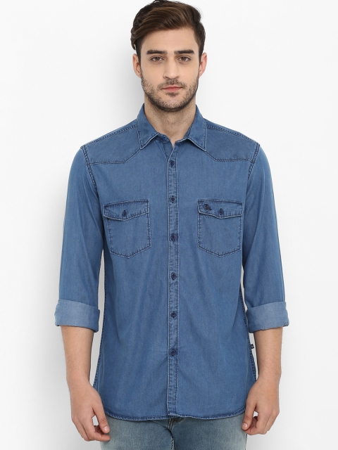 

Parx Men Blue Slim Fit Solid Casual Shirt