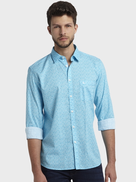 

Parx Men Blue & White Slim Fit Printed Casual Shirt