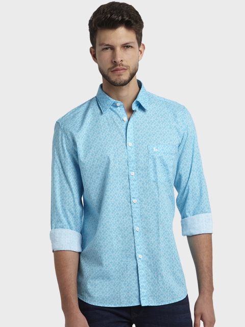 

Parx Men Blue & White Slim Fit Printed Casual Shirt