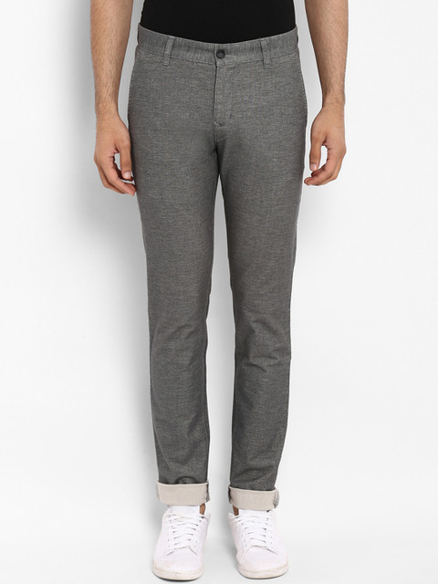 

Parx Men Grey Slim Fit Self Design Chinos