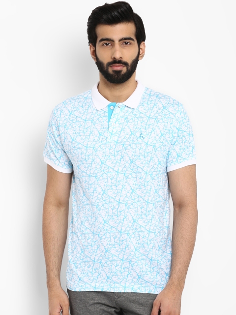 

Parx Men Sea Green Printed Polo Collar T-shirt