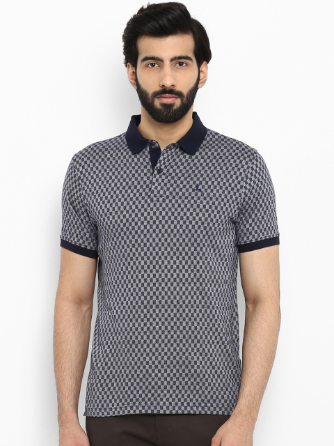 

Parx Men Navy Blue Printed Polo Collar T-shirt