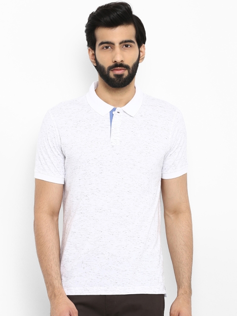 

Parx Men White Solid Polo Collar T-shirt