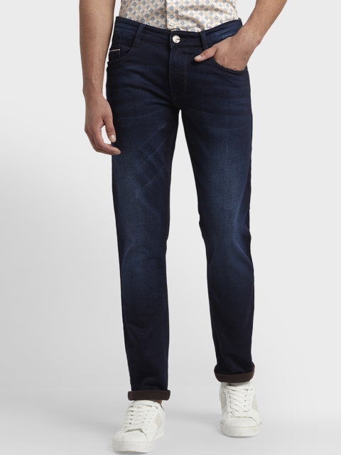 

Parx Men Navy Blue Tapered Fit Mid-Rise Clean Look Stretchable Jeans