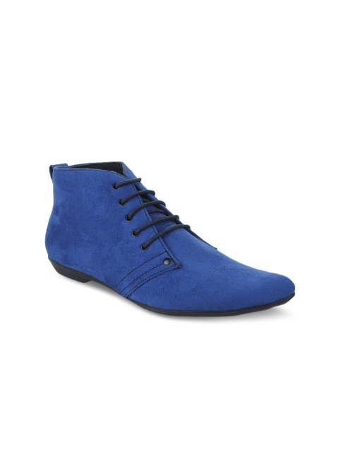 

Bruno Manetti Women Blue Suede Flat Boots