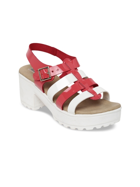

Bruno Manetti Women Red & White Colourblocked Heels