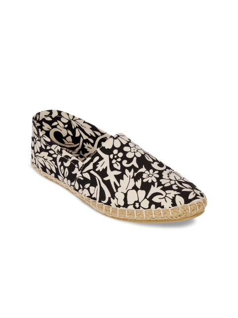 

Bruno Manetti Women Black & Off-White Printed Espadrilles