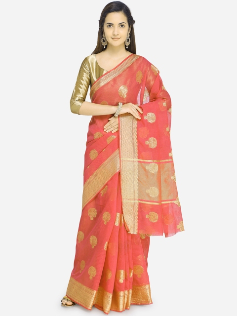 

Rajnandini Peach-Coloured Pure Cotton Woven Design Kota Saree