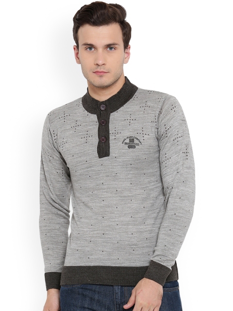 

Duke Men Grey Solid Pullover