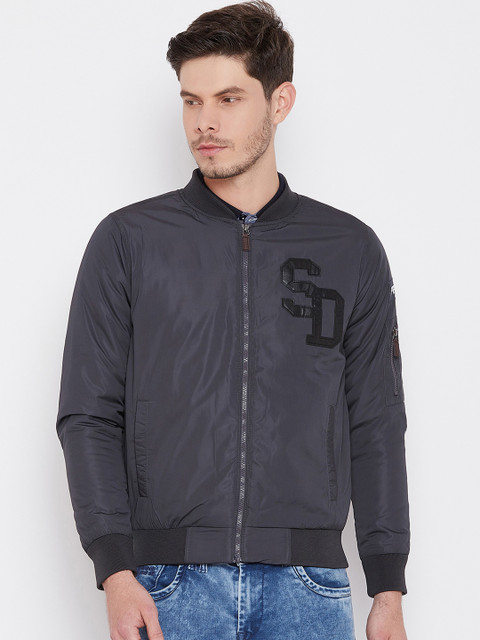 

Duke Men Charcoal Grey Solid Padded Jacket