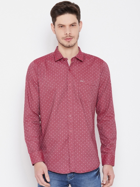 

Duke Men Maroon Regular Fit Printed Casual Shirt