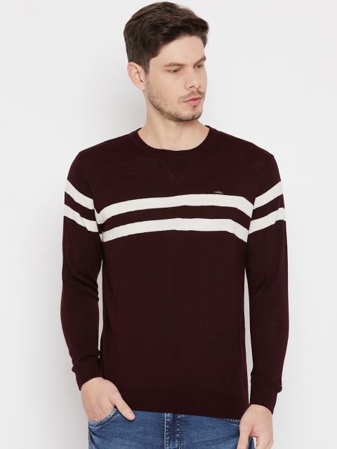 

Duke Men Maroon & White Striped Pullover