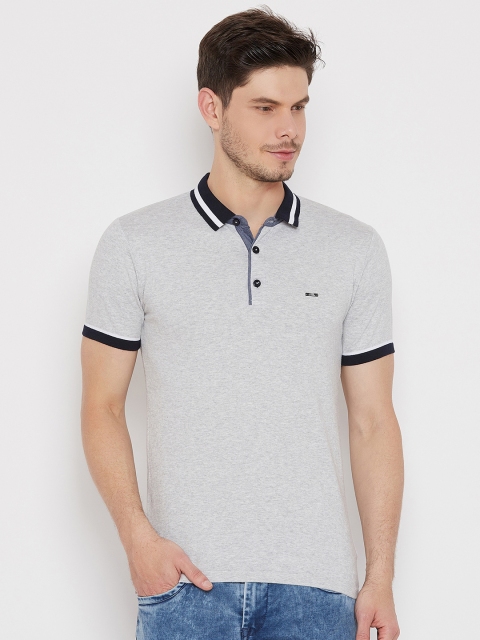 

Duke Men Grey Solid Polo Collar T-shirt