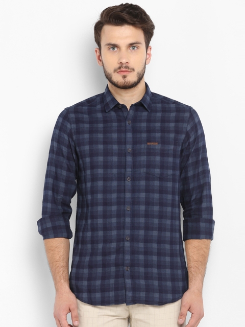 

ColorPlus Men Blue Regular Fit Checked Casual Shirt