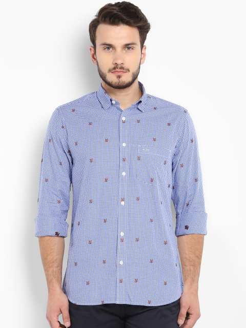 

ColorPlus Men Blue Tailored Fit Printed Casual Shirt