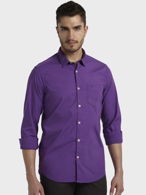 

ColorPlus Men Purple Regular Fit Solid Casual Shirt