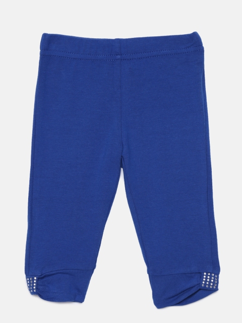 

Peppermint Girls Blue Solid Leggings