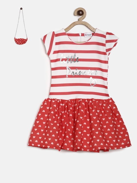 

Peppermint Girls Red & White Striped Fit and Flare Dress