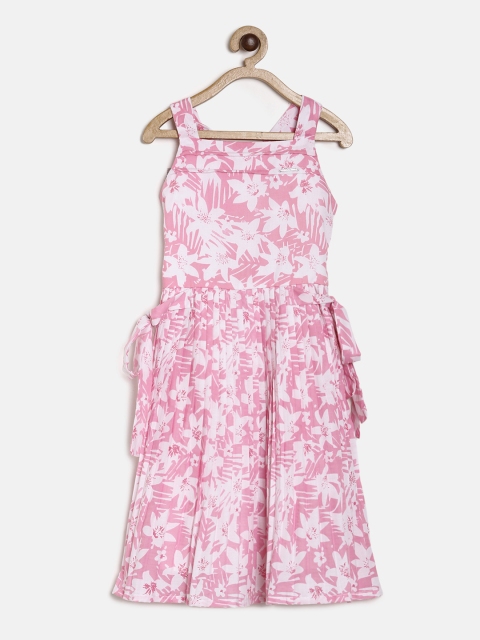 

Peppermint Girls Pink Printed Fit and Flare Dress