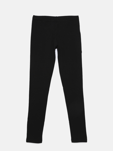 

Peppermint Girls Black Solid Ankle Length Leggings