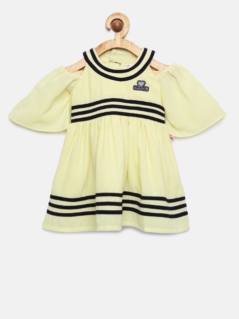 

Peppermint Girls Yellow Solid Fit & Flare Dress