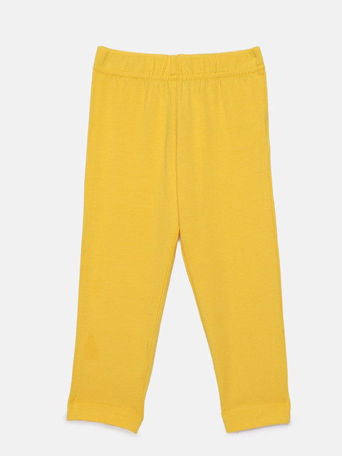 

Peppermint Girls Yellow Solid Leggings