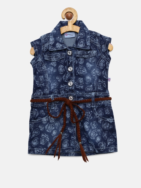 

Peppermint Girls Blue Denim A-line Dress