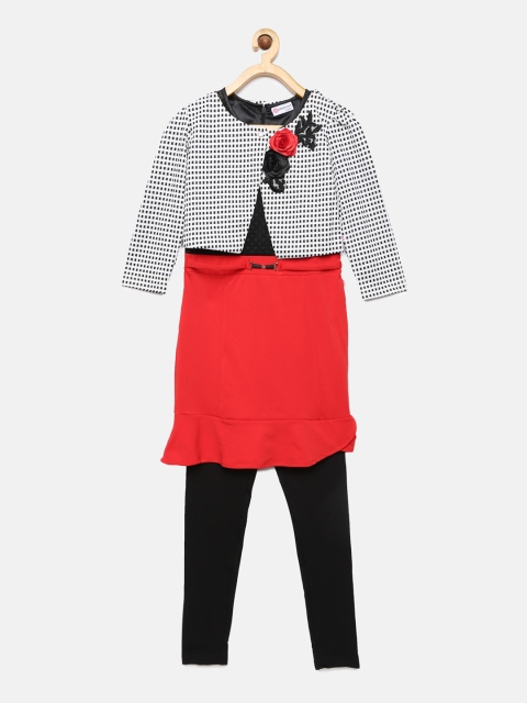 

Peppermint Girls Red Colourblocked Sheath Dress
