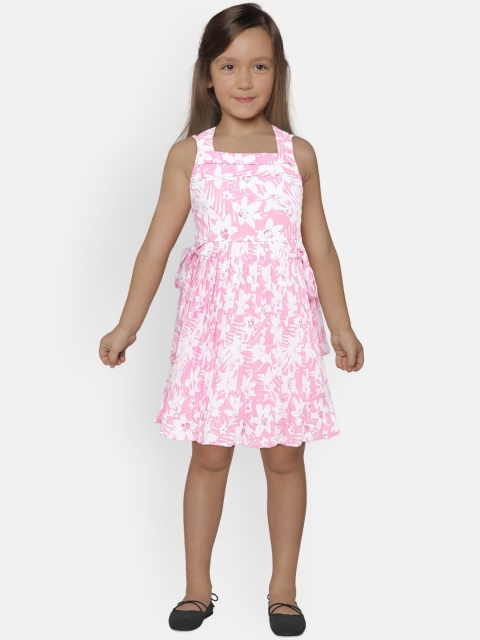 

Peppermint Girls Pink Printed Fit and Flare Dress