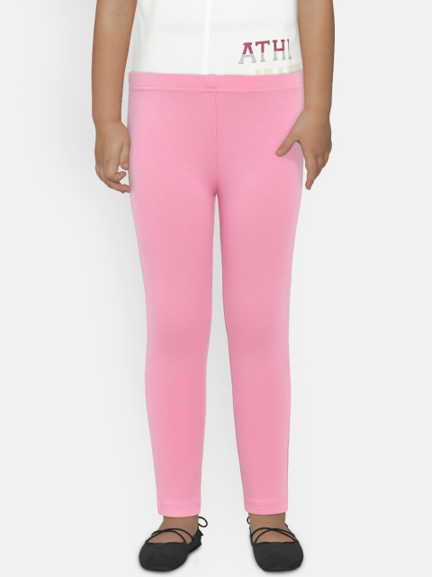 

Peppermint Girls Pink Solid Leggings