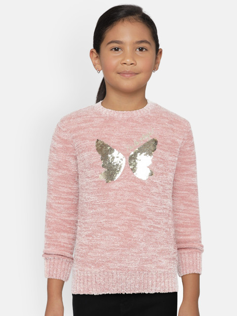 

Wingsfield Girls Pink Embellished Sweater