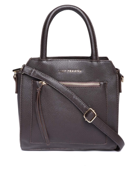 

Lino Perros Coffee Brown Solid Handheld Bag