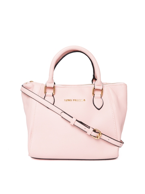 

Lino Perros Pink Solid Handheld Bag with Detachable Sling Strap
