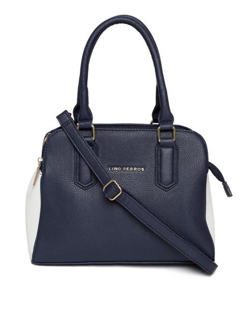

Lino Perros Navy Blue Solid Handheld Bag