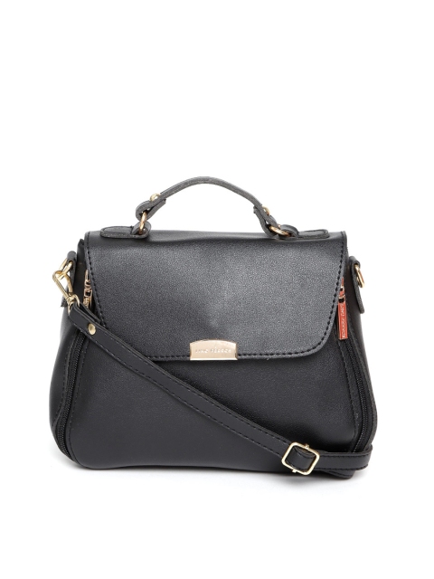 

Lino Perros Black Solid Satchel Bag