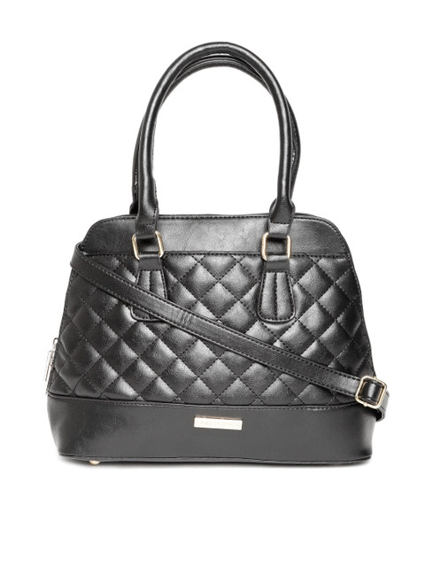 

Lino Perros Black Quilted Handheld Bag with Detachable Sling Bag