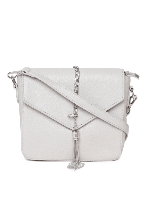 

Lino Perros Grey Solid Sling Bag with Tasselled Detail